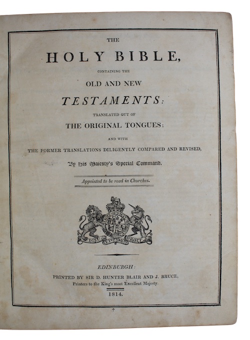 [BIBLE – English Authorised Version] – The holy bible, containing the