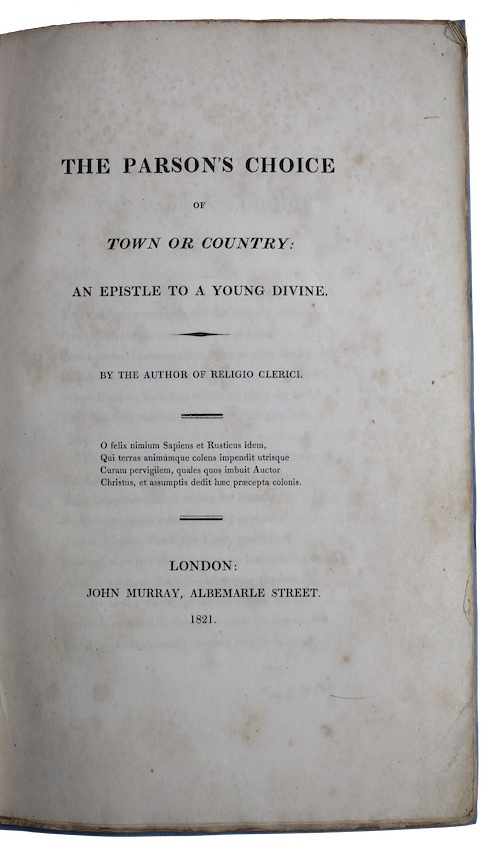 Photo of "The parson's choice of town ..."