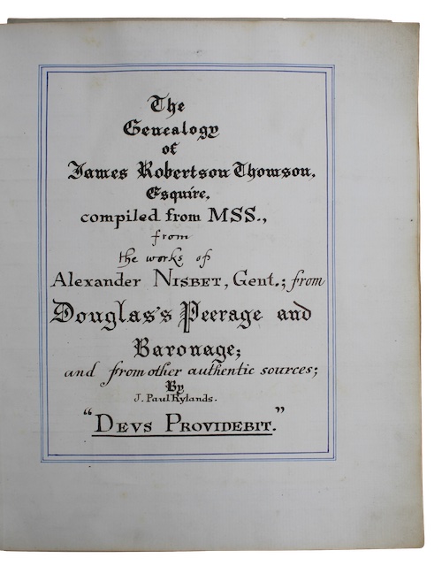 Photo of "The Genealogy of James Robertson ..."