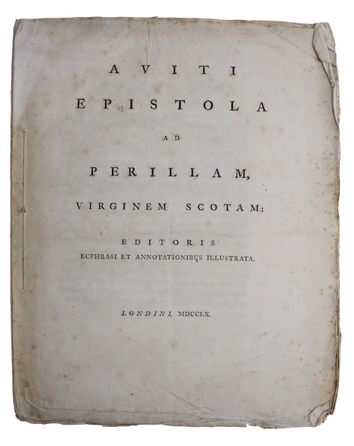 Photo of "Aviti epistola ad Perillam, virginem ..."