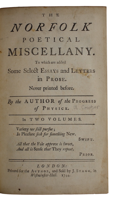Photo of "The Norfolk poetical miscellany. To ..."