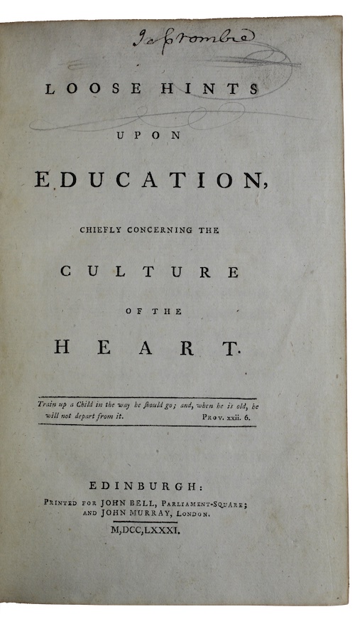 Photo of "Loose hints upon education, chiefly ..."