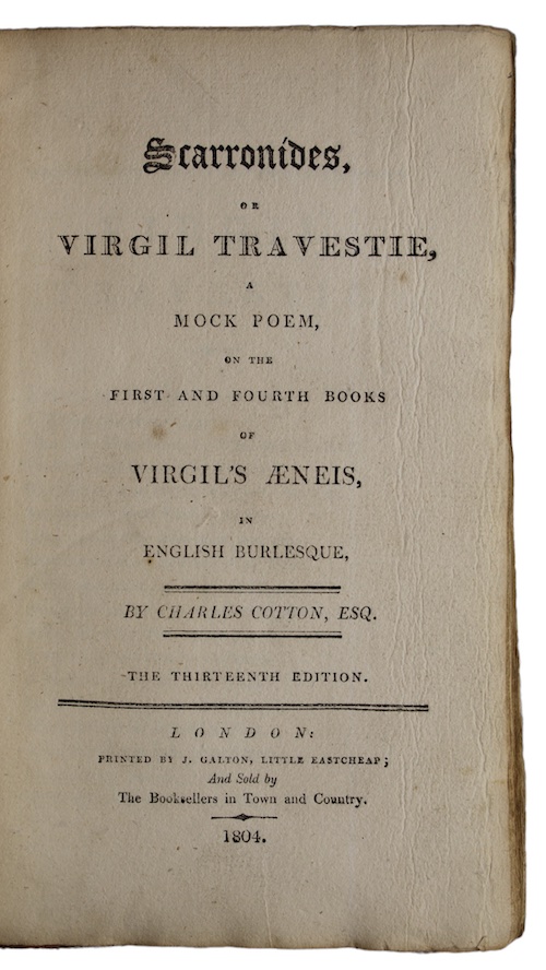 Photo of "Scarronides, or virgil travestie, a ..."