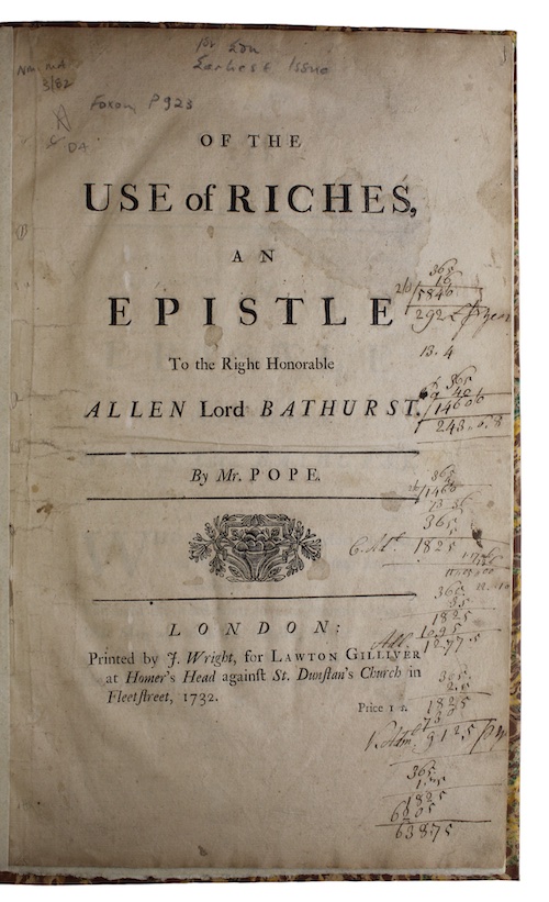 Photo of "Of the use of riches, ..."