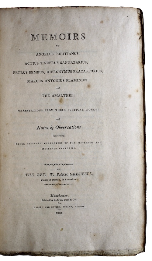 Photo of "Memoirs of angelus politianus, actius ..."