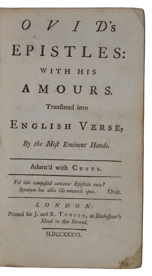 Photo of "Ovid's epistles: with his amours. ..."