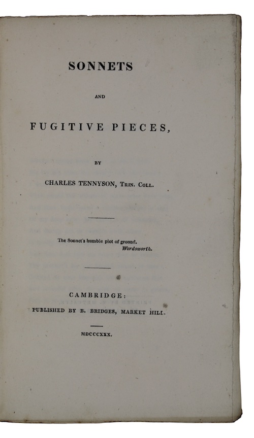 Photo of "Sonnets and fugitive pieces"