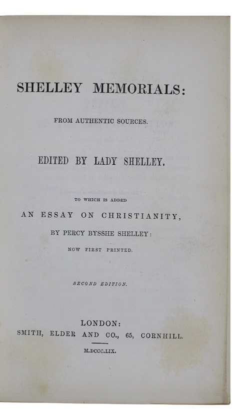 Photo of "Shelley memorials: from authentic sources. ..."