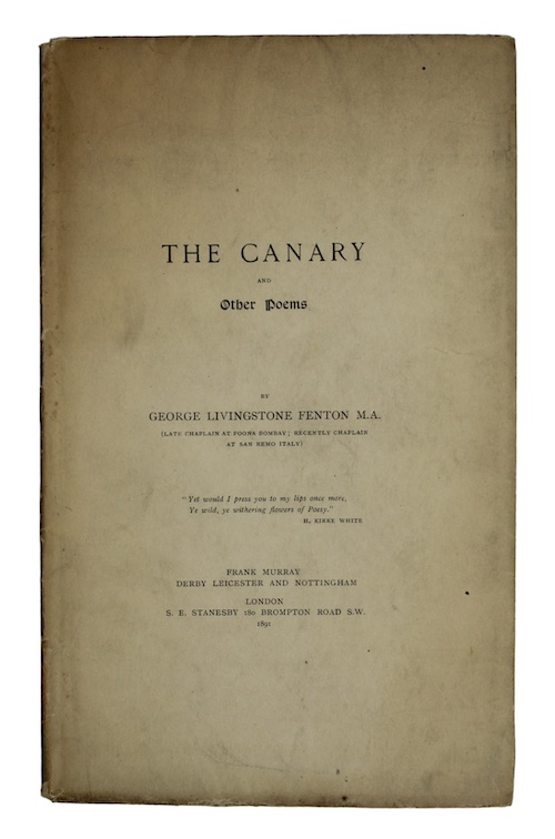 Photo of "The canary and Other Poems"