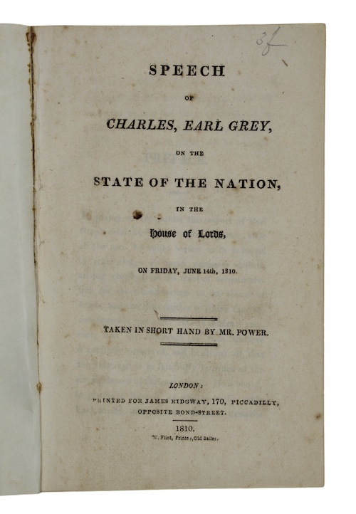 Photo of "Speech of charles, earl grey, ..."