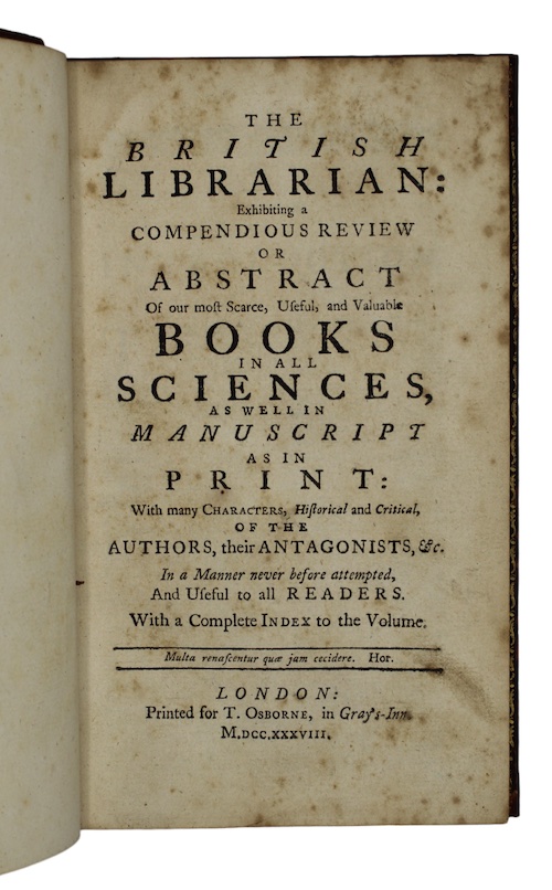 Photo of "The british librarian: Exhibiting a ..."