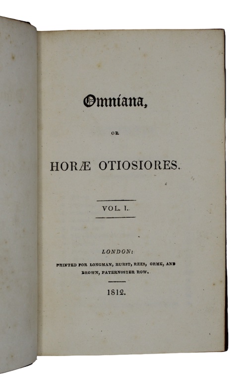 Photo of "Omniana, or horae otiosiores"