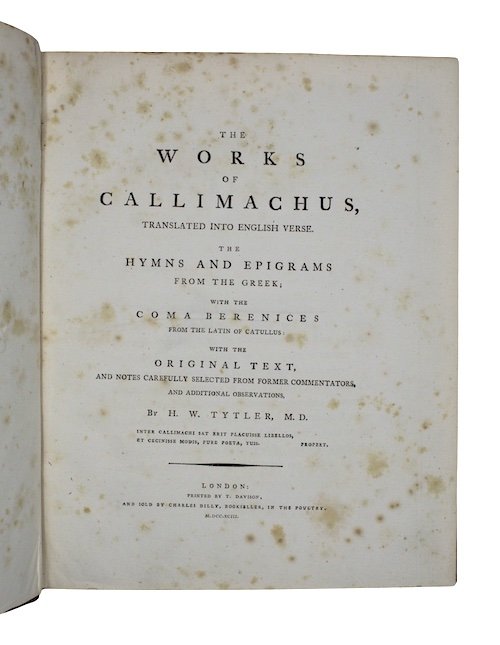 Photo of "The works of callimachus, translated ..."