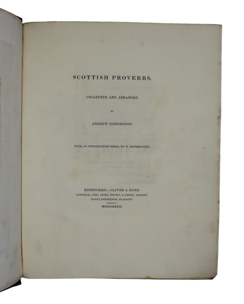 Photo of "Scottish proverbs, collected and arranged"