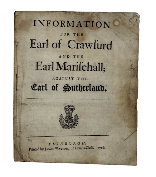 Photo of "Information for the Earl of ..."