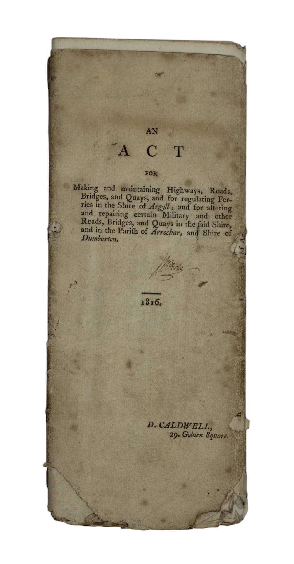 Photo of "[Drop-head title:] An act for ..."