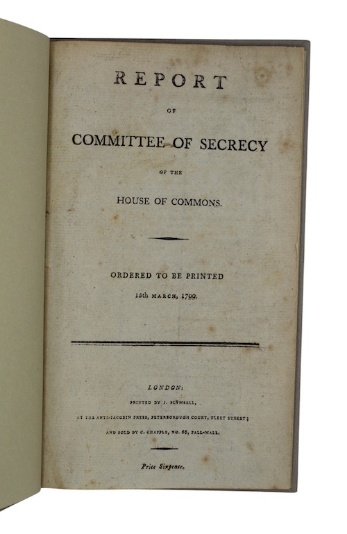 Photo of "Report of committee of secrecy ..."