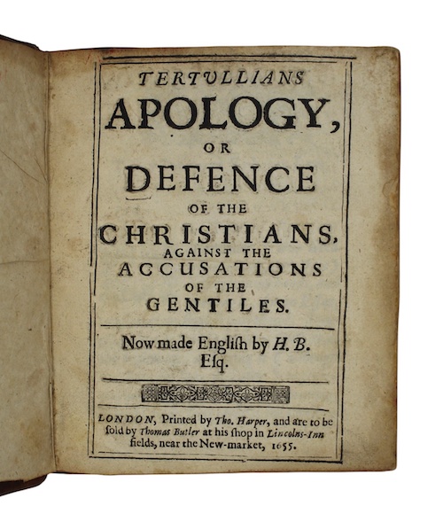 Photo of "Tertullians apology, or defence of ..."