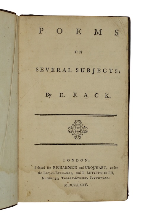 Photo of "Poems on several subjects"