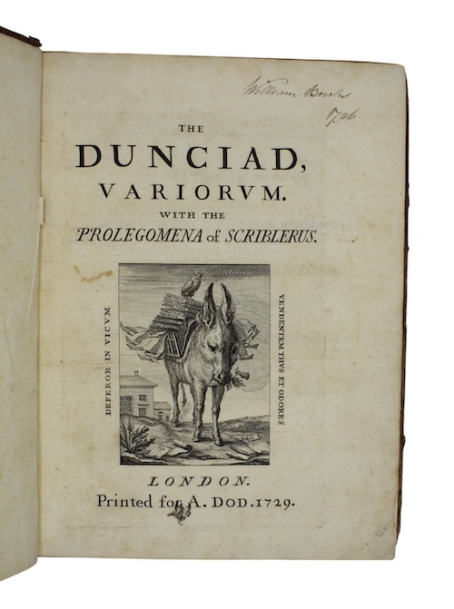 Photo of "The dunciad, variorum. With the ..."