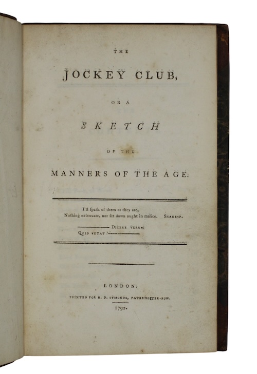 Photo of "The jockey club, or a ..."
