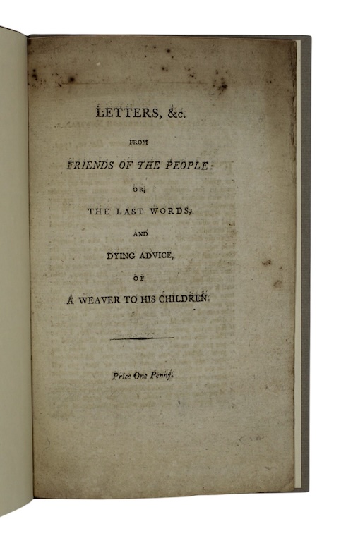 Photo of "Letters, &c. from friends of ..."