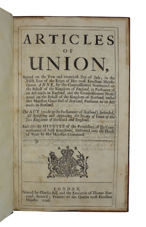 Photo of "Articles of union, Agreed on ..."