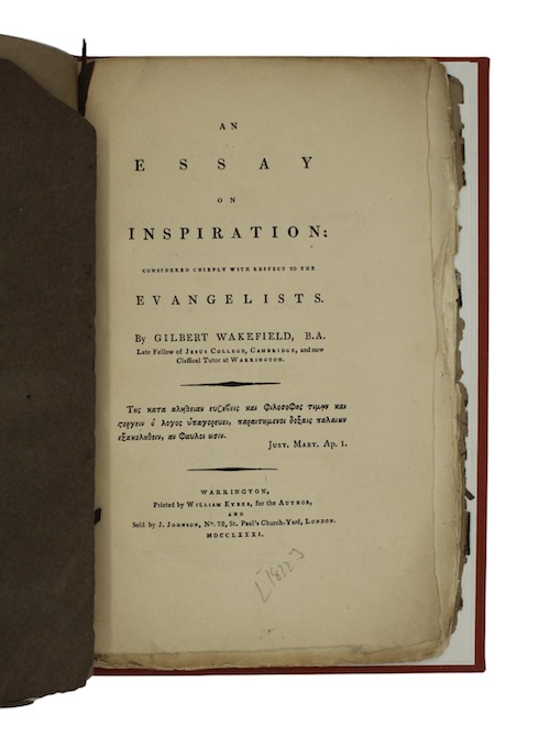 Photo of "An essay on inspiration: considered ..."