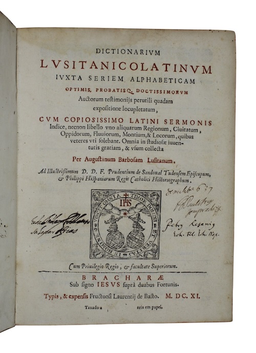 Photo of "Dictionarium lusitanicolatinum juxta seriem alphabeticam ..."