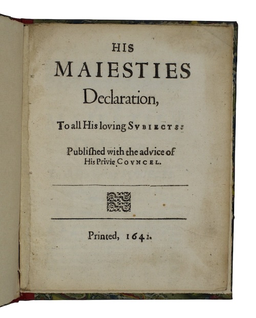 Photo of "His majesties Declaration To all ..."