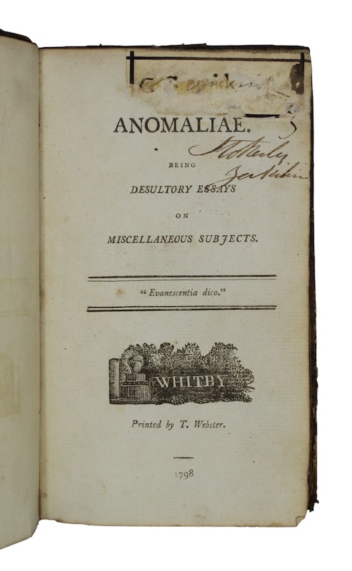 Photo of "Anomaliae. Being desultory essays on ..."