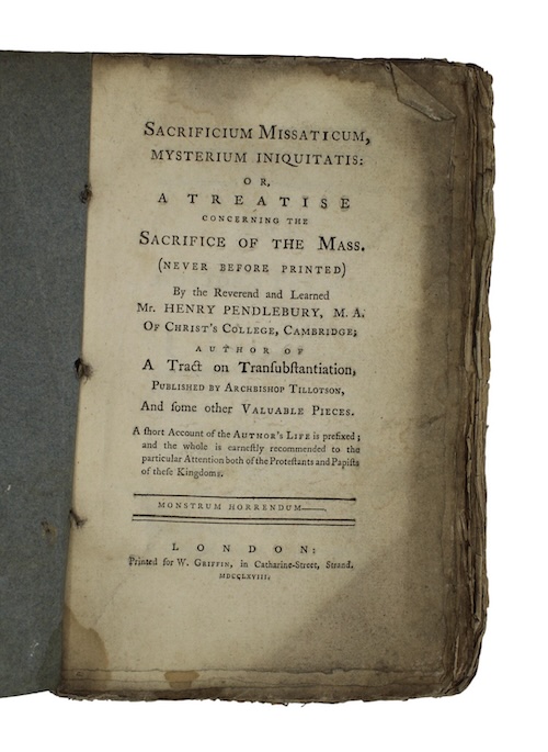 Photo of "Sacrificium Missaticum, musterium iniquitatis: or, ..."