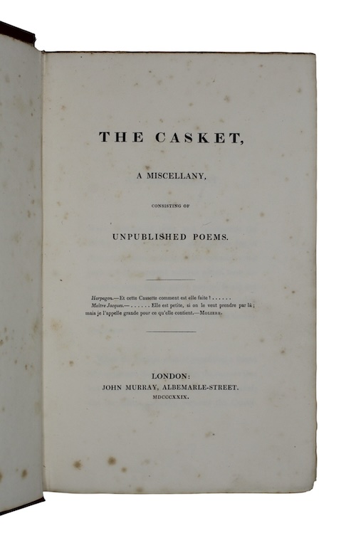 Photo of "The casket, a miscellany, consisting ..."