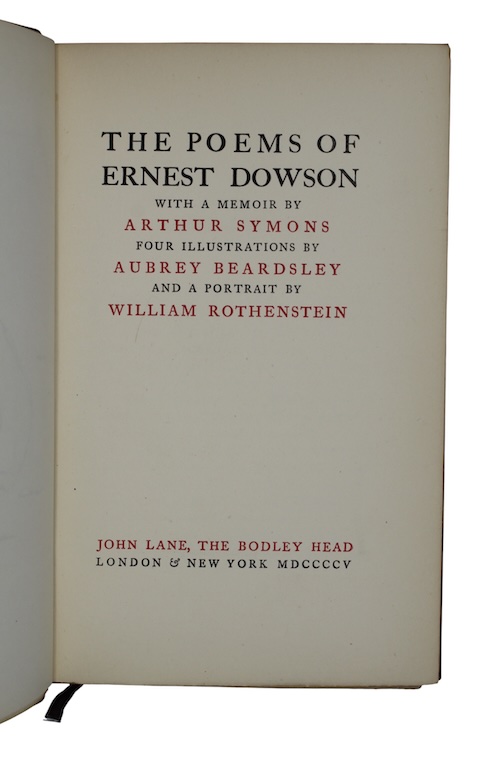 Photo of "The poems of ernest dowson.."