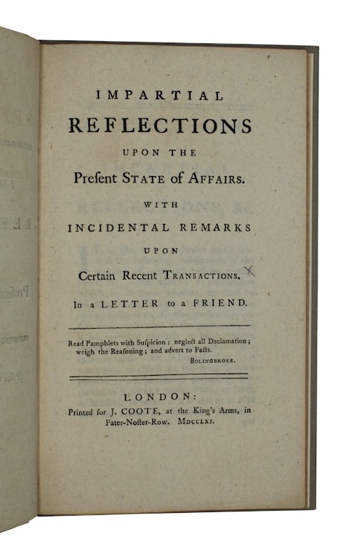 Photo of "Impartial reflections upon the present ..."
