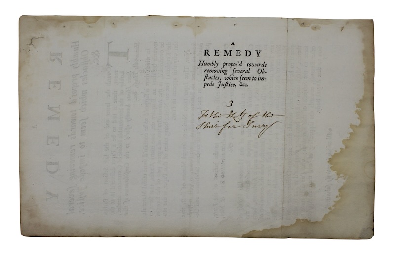 Photo of "[Drop-head title:] A remedy Humbly ..."