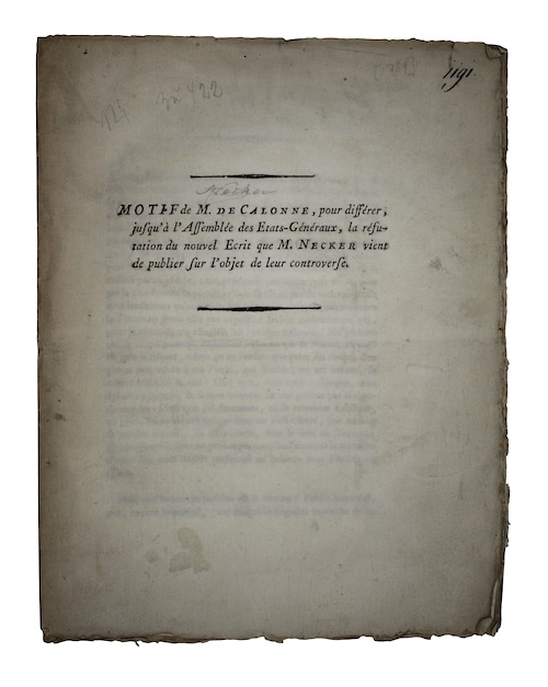 Photo of "Motif de M. de Calonne, ..."