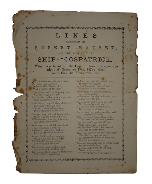 Photo of "Lines composed by robert maybee, ..."