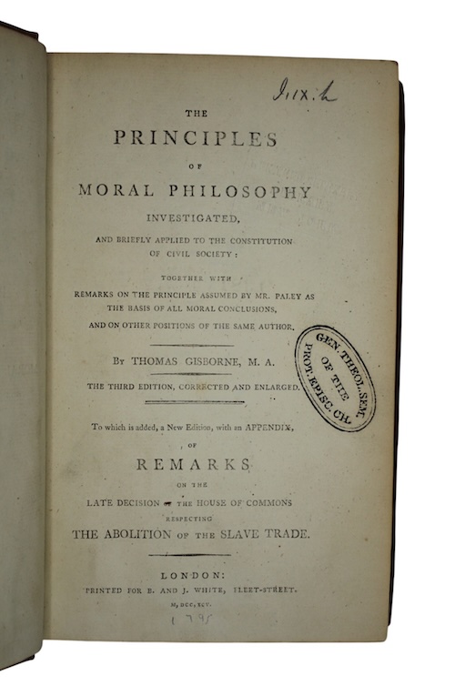 Photo of "The principles of moral philosophy ..."