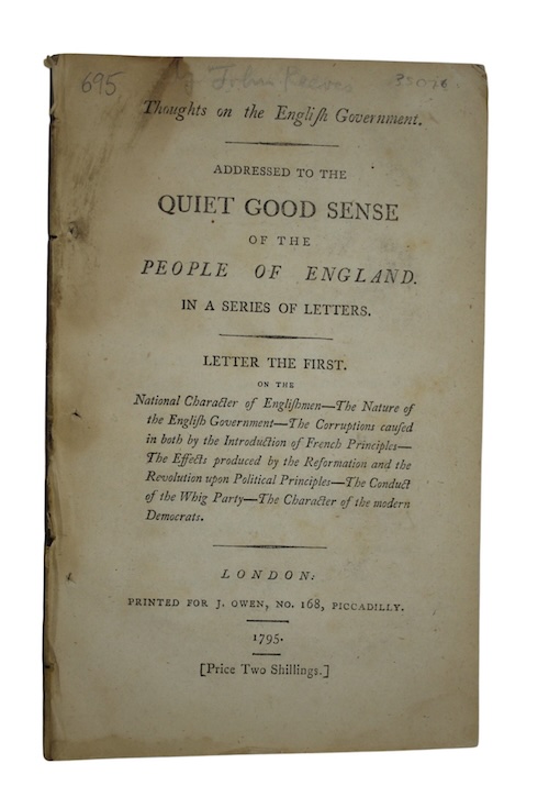 Photo of "Thoughts on the English Government. ..."
