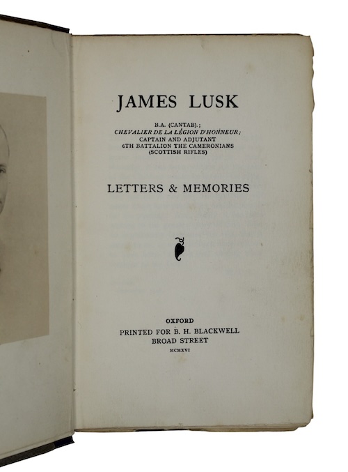 Photo of "James lusk...Letters & memories"
