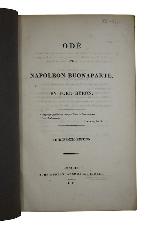 Photo of "Ode to napoleon buonaparte"