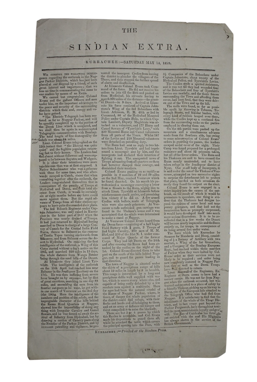 Photo of "[Drop-head title:] The sindian extra. ..."