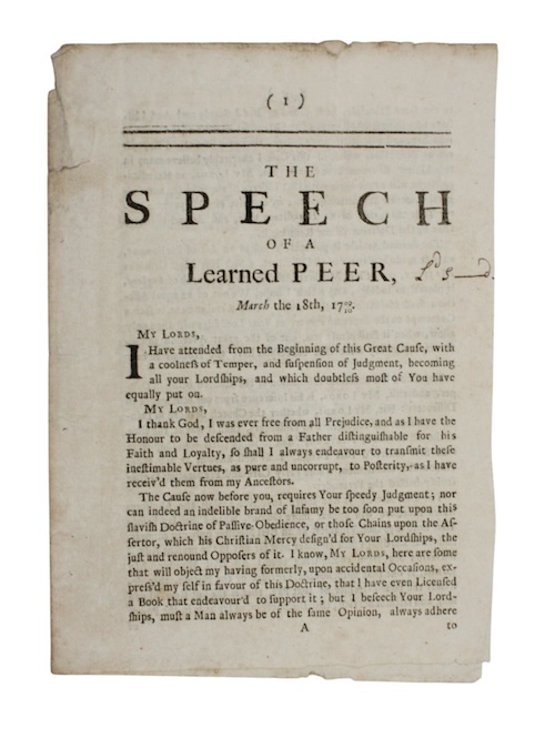 Photo of "[Drop-head title:] The speech of ..."